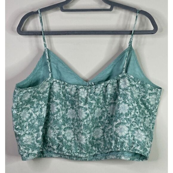 American Eagle 2021 Linen Cotton Floral Crop Top Blouse Women's Size XXL - Picture 7 of 8